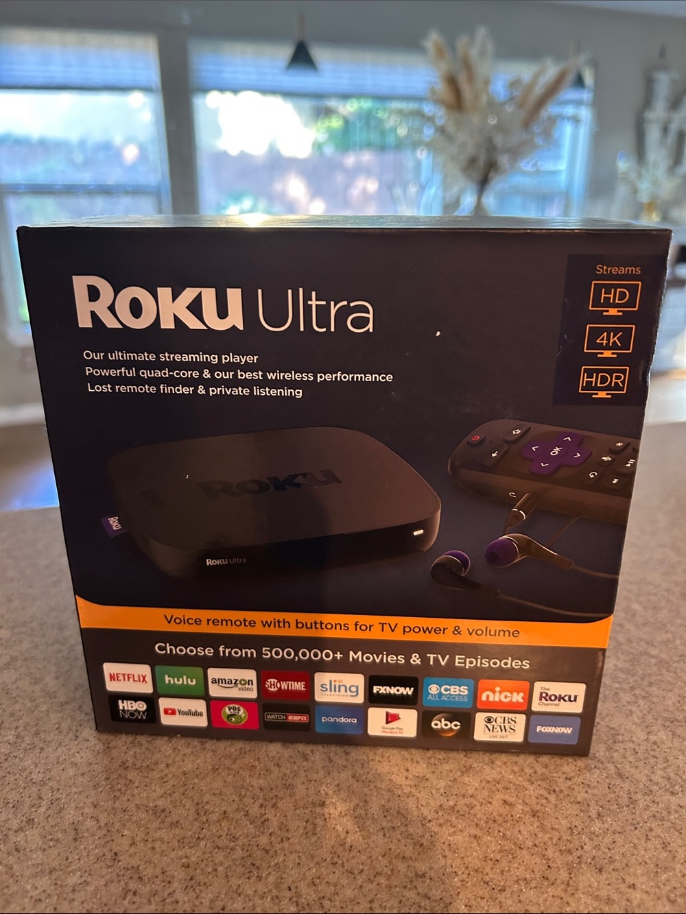 Roku Ultra Streaming Player in Black with Purple Accents- NEW